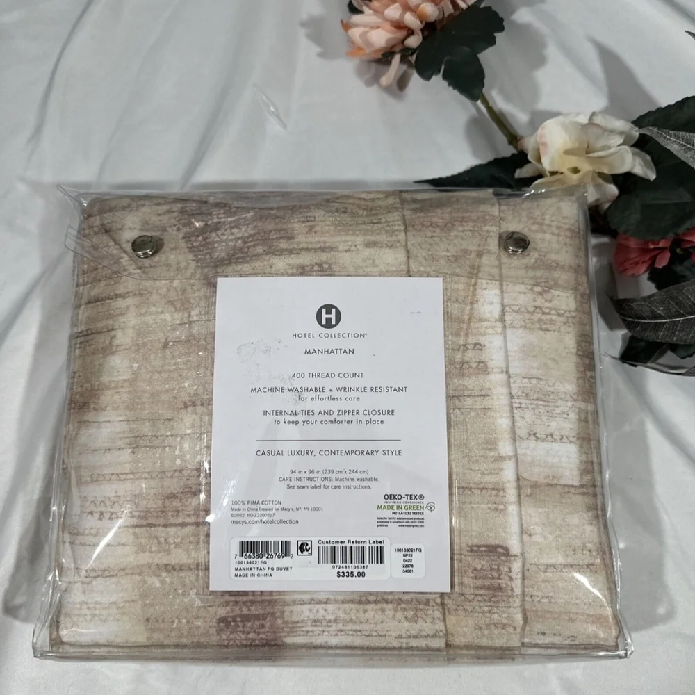 NIB $335 [ Full / Queen Duvet Cover ] for Hotel‎ Collection Manhattan Clay